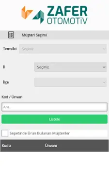 Zafer Otomotiv B2B android App screenshot 0